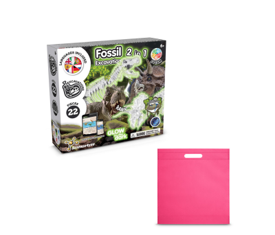 2 in 1 Fossil Excavation Kit IV. Juego educativo suministrado con una bolsa de regalo de non woven (80 g/m²) - st-35826-102