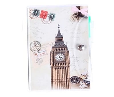 Libreta de notas de pvc con bolígrafo y diseños en el interior modelo big band