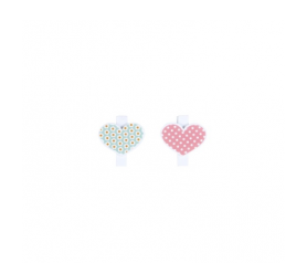 Pinzas madera en forma de corazones
