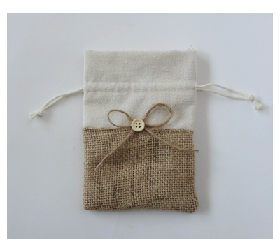bolsa de jute y de saco como envoltorio para los detalles de boda, comunión y otros eventos