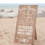 Tablet de madera 60 x 120 cm para dar la bienvenida a los invitados de una boda
