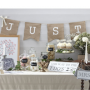 guirnalda para bodas rusticas Just Married