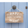 personalización cartel de madera 60x40cm papi aquí viene mami