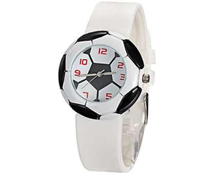 Reloj balón de fútbol en color blanco para regalar como detalle de comunión