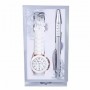 Reloj blanco de silicona en caja de regalo con bolígrafo a juego ideal como detalle de comunión para niños en eventos