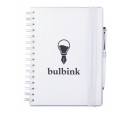 Cuaderno concept con hojas rayadas blancas y boligrafo touch personalizable como regalo publicitario para campañas de marketing