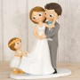 Figura de novios con niña para la tarta nupcial o como regalo para los siguiente en casarse