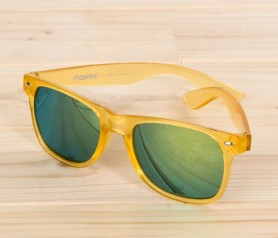 Gafas de sol amarillas lente espejo para regalar a los invitados de tu boda