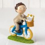 Figura pastel niño comunión en bici