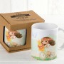 Taza cerámica niña comunión en bici con caja de regalo como detalle de comunión