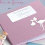 Libro de firmas para bautizo nacimientos de niña color rosa grabado y personalizado