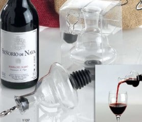 Vertidor-Tapón-Decantador de vino cristal con caja de regalo como obsequio para los invitados de tu boda