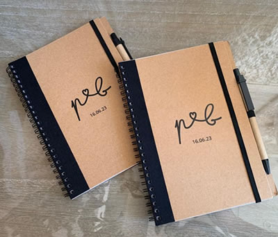 Libreta personalizada con logo novios