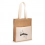 Bolsa de yute con bolsillo frontal para personalizar y regalar como artículo de merchandising