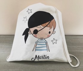 Petate pirata personalizado como detalle de comunión, boda o regalo de cumpleaños