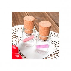 usb tapón corcho en cotellita de cristal detalle muy original para tus invitados
