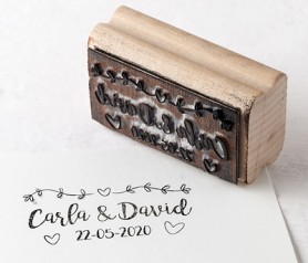 Sello personalizado guirnalda corazones para personalizar los obsequios a los invitados