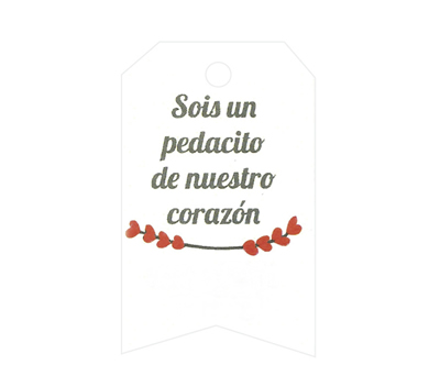 TARJETA SOIS UN PEDACITO PARA DECORAR TUS DETALLES DE BODA