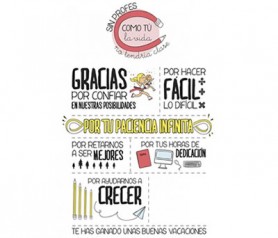 Lienzo de agradecimiento para los profesores como regalo de fin de curso