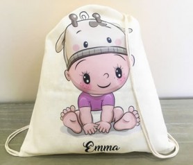 Petate vaquita personalizada como detalle de bautizo o comunión para invitados
