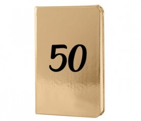 Libreta dorada 50 aniversario como detalle para los invitados a tu celebracion