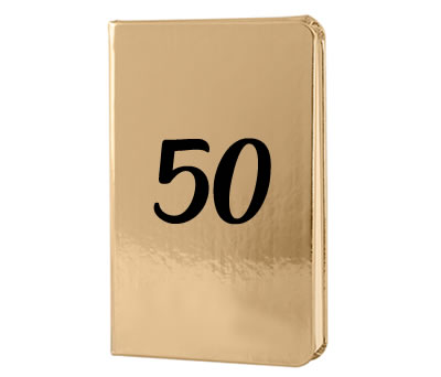 Libreta dorada 50 aniversario como detalle para los invitados a tu celebracion