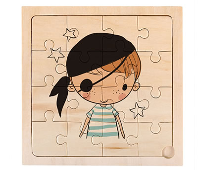 Puzzle de 16 piezas como detalle de comunión o para detalle infantil con diseño de pirata