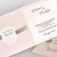Impresión invitación de boda elegante en colores malvas
