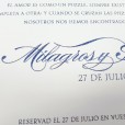 Impresión relieve azul para invitación