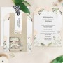 Invitación de boda Just Married de diseño floral y moderno