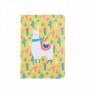 Libreta de llamas con tapa dura con cierre de banda elástica con hojas blancas y líneas para regalar como detalle de boda o comunión o hacer un regalo especial modelo amarillo