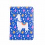 Libreta de llamas con tapa dura con cierre de banda elástica con hojas blancas y líneas para regalar como detalle de boda o comunión o hacer un regalo especial modelo azul