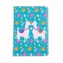 Libreta de llamas con tapa dura con cierre de banda elástica con hojas blancas y líneas para regalar como detalle de boda o comunión o hacer un regalo especial modelo verde