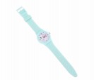 Reloj con flamencos en la esfera de silicona ideal como detalle de boda o comunión en color azul