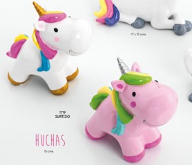 Huchas de divertidos unicornios para regalar como detalle de cumpleaños o en fiestas infantiles