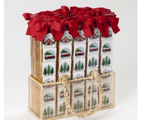 expositor con 40 estuches de chocolatinas ideal como detalle para familiares y amigos estas navidades
