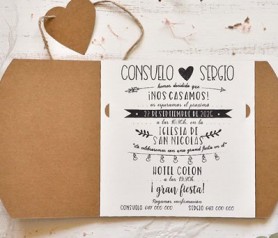 Diseño e información de la invitación de boda 2020