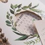 Elegante invitación de boda 2020 calendario laurel con cuerda para estraer la información