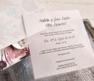 Invitación de boda 2020 flora con tarjetón en papel vegetal y tarjeta a juego