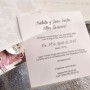 Invitación de boda 2020 flora con tarjetón en papel vegetal y tarjeta a juego