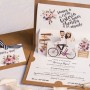 Invitación de boda novios en bicicleta Invitación de boda novios en bicicleta