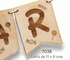 PRIVADO: GUIRNALDA MADERA “CANDY BAR”. LETRA 11 X 9 CMS.