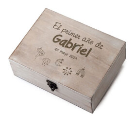 cofre de madera personalizado primer año