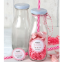 Botella de cristal con caramelos y etiqueta personalizada.fw Botella de cristal con caramelos y etiqueta personalizada.fw