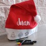 gorro papa noel personalizado con nombre para colorear. Ideal como detalle navideño para los niños