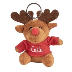 llavero peluche reno con nombre personalizado