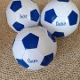 montaje pelotas de fútbol personalizadas con nombre de invitados