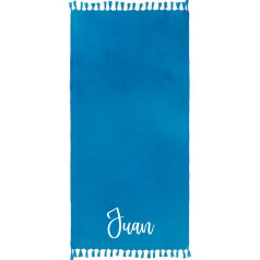 toalla azul entera personalizada