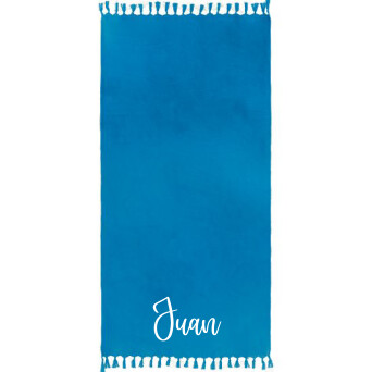 toalla azul entera personalizada