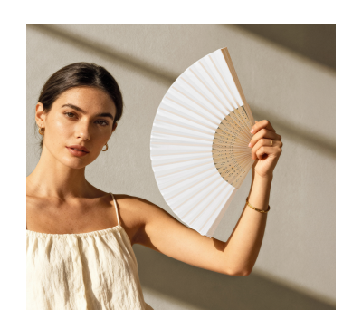 Abanico de Bambú con Entramado Decorativo - AGY54000